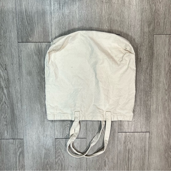 White Canvas Tote Bag with Black Text - Picture 5 of 5